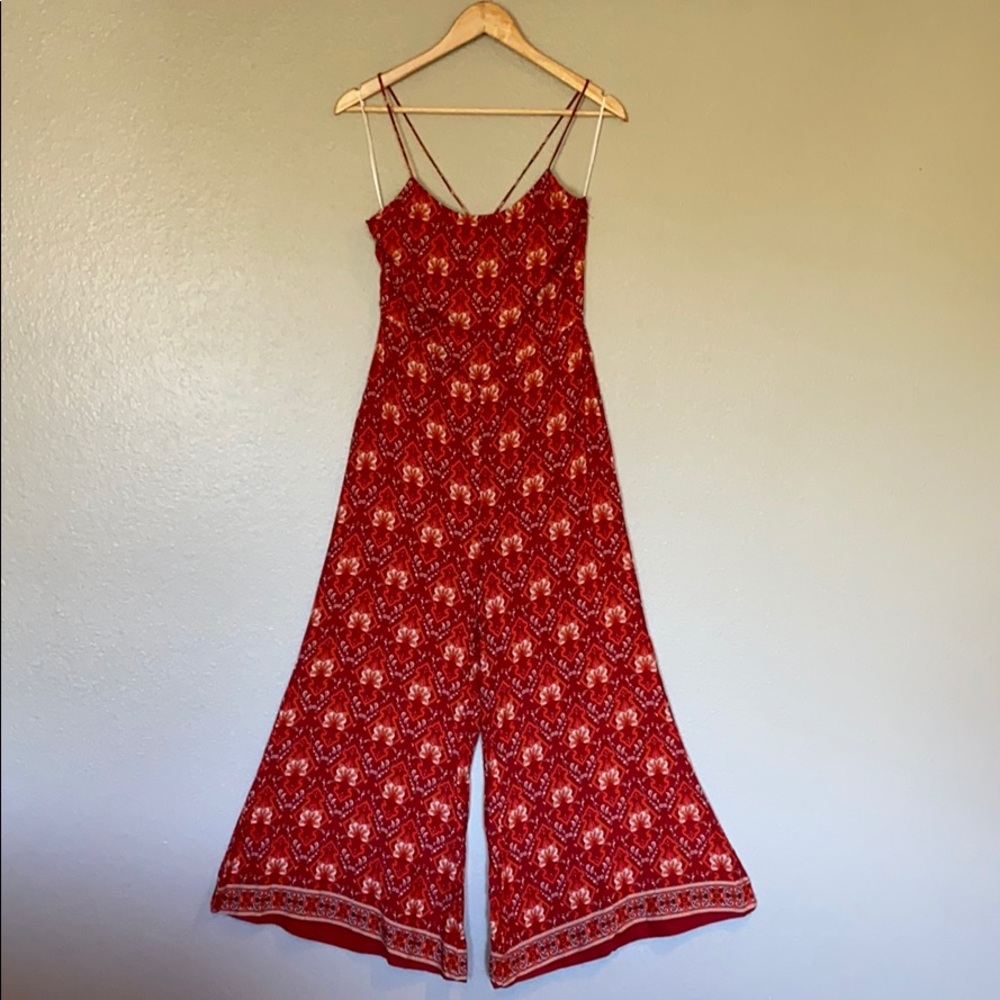 NWT I Am - Red Floral Jumpsuit SZ 12